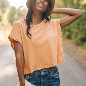 Free people Women's Orange Top - you rock tee in sweet sunrise